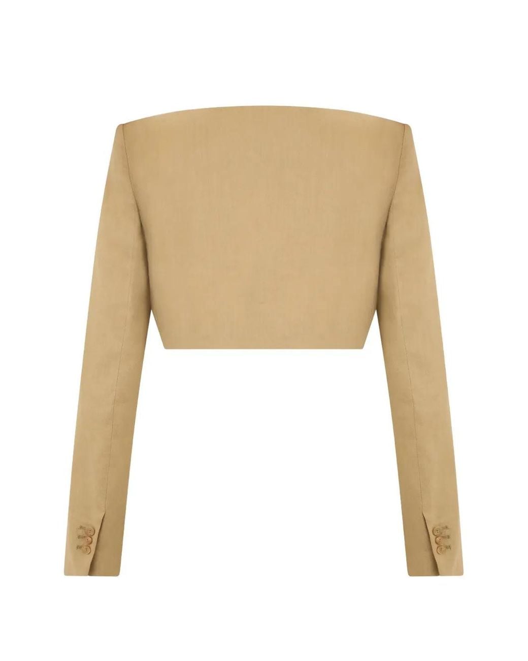 Alberta Ferretti White Cropped Open-Front Jacket