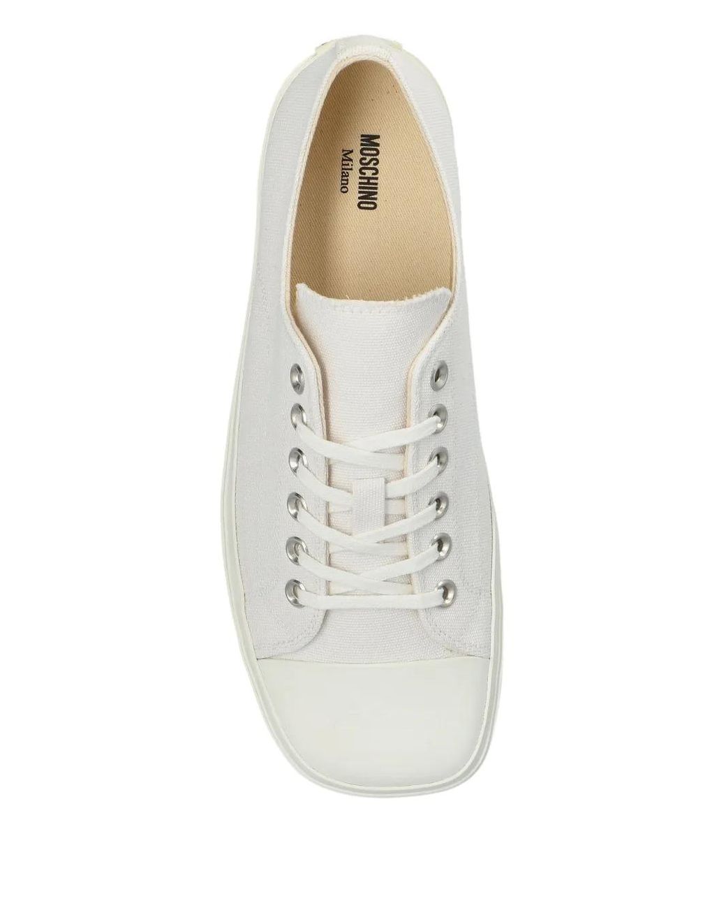Moschino White Logo-Patch Sneakers for men