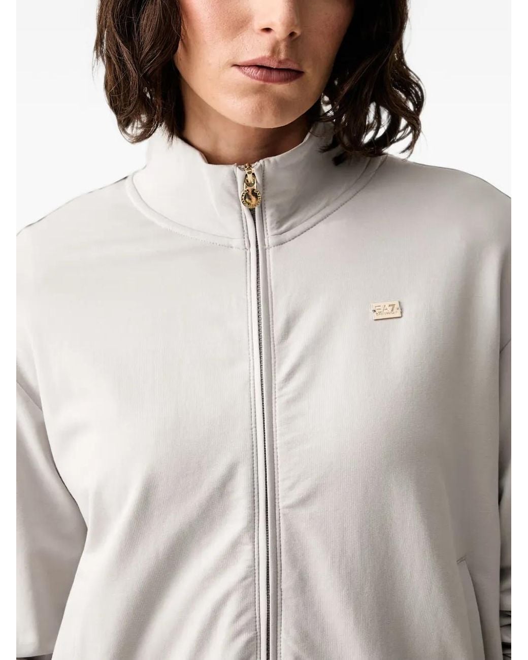 EA7 White Logo-Plaque Tracksuit