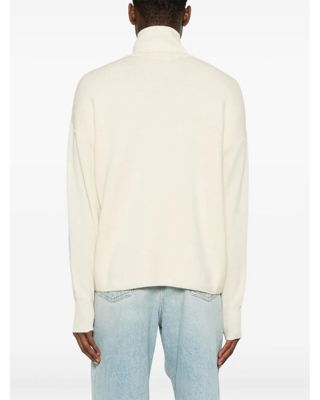 Ma'ry'ya Natural Merino Wool Zip Sweater for men