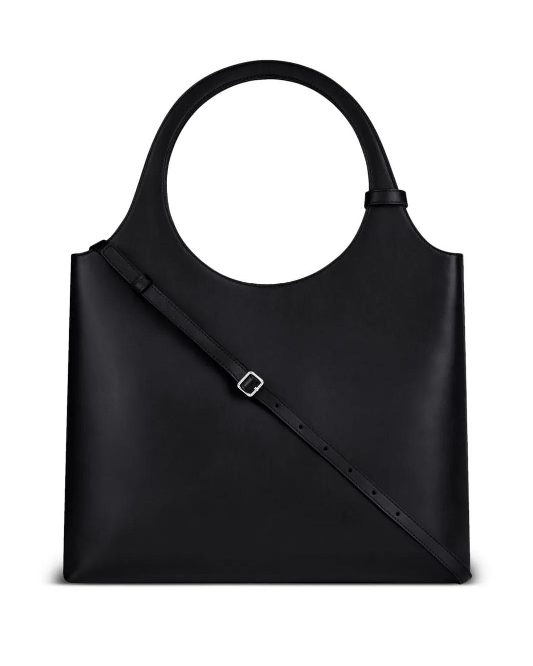 Courreges Black Holy Day Leather Tote Bag