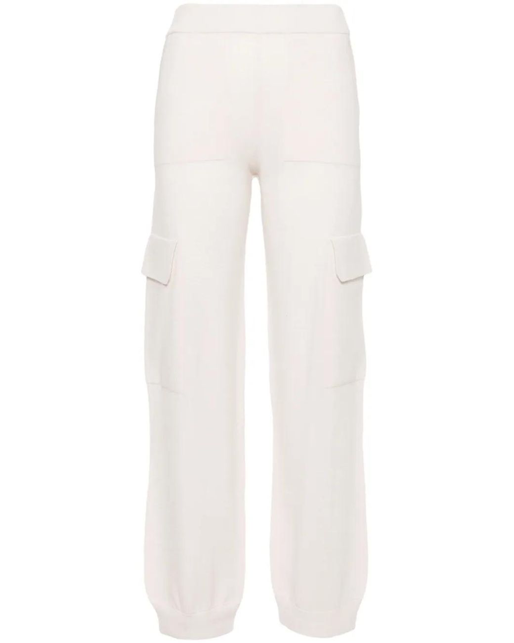 Peserico White Knitted Cargo Trousers