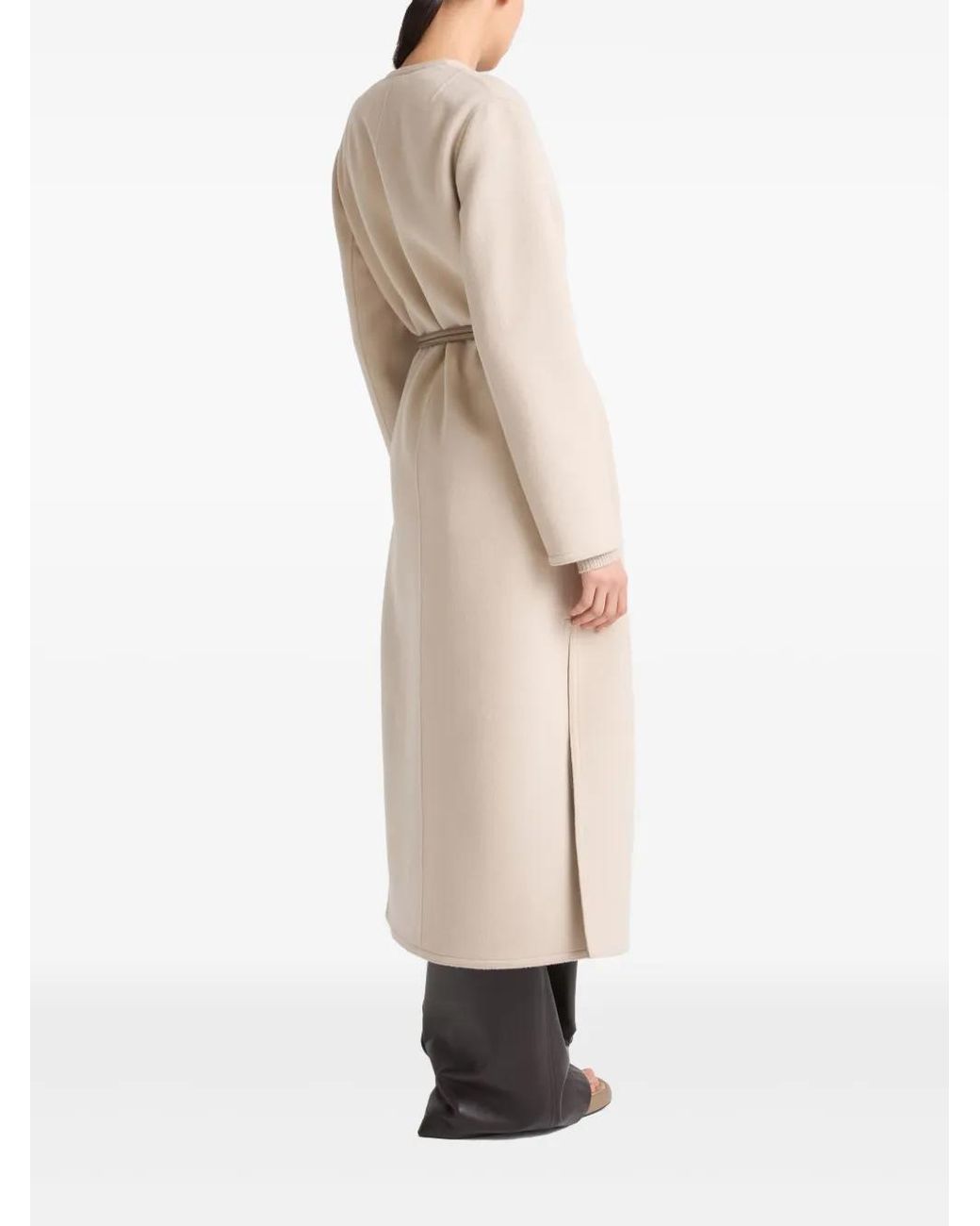 Yves Salomon Natural Cashmere-Blend Coat