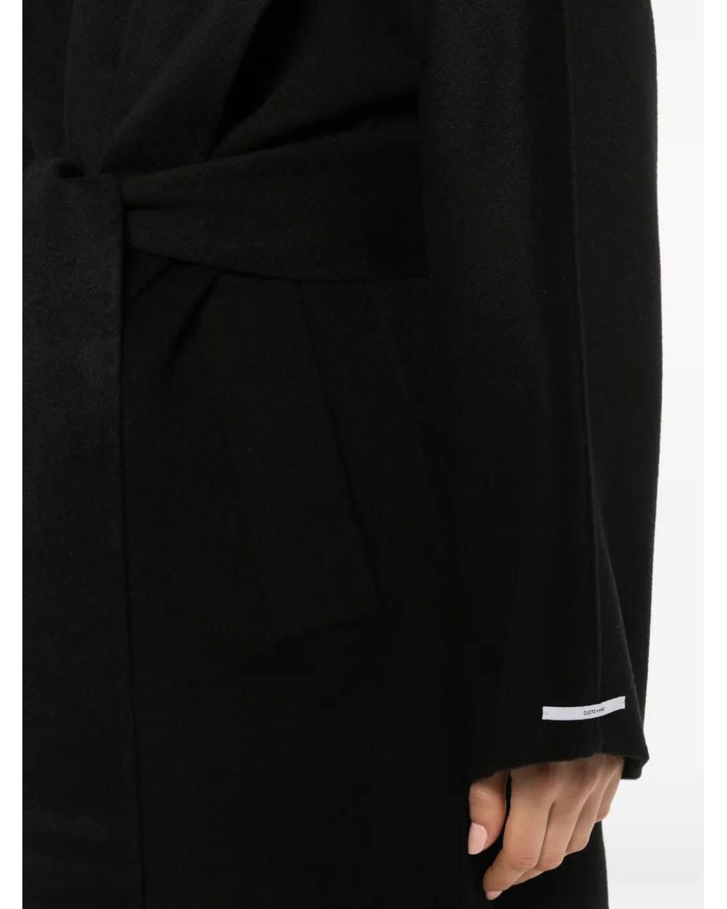 Marella Black Belted Hooded Coat
