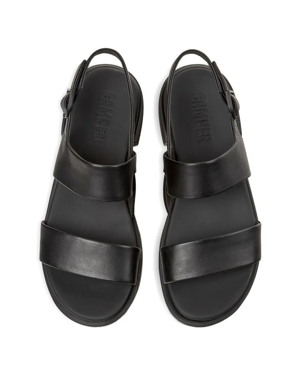 Camper White Edy Leather Flat Sandals