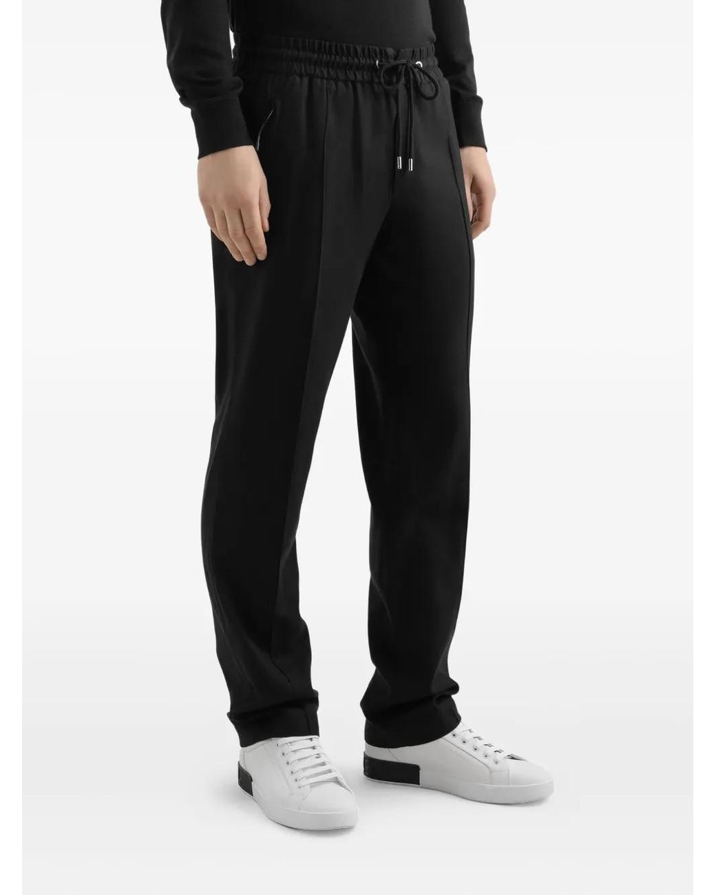 Dolce & Gabbana Black Drawstring Trousers for men