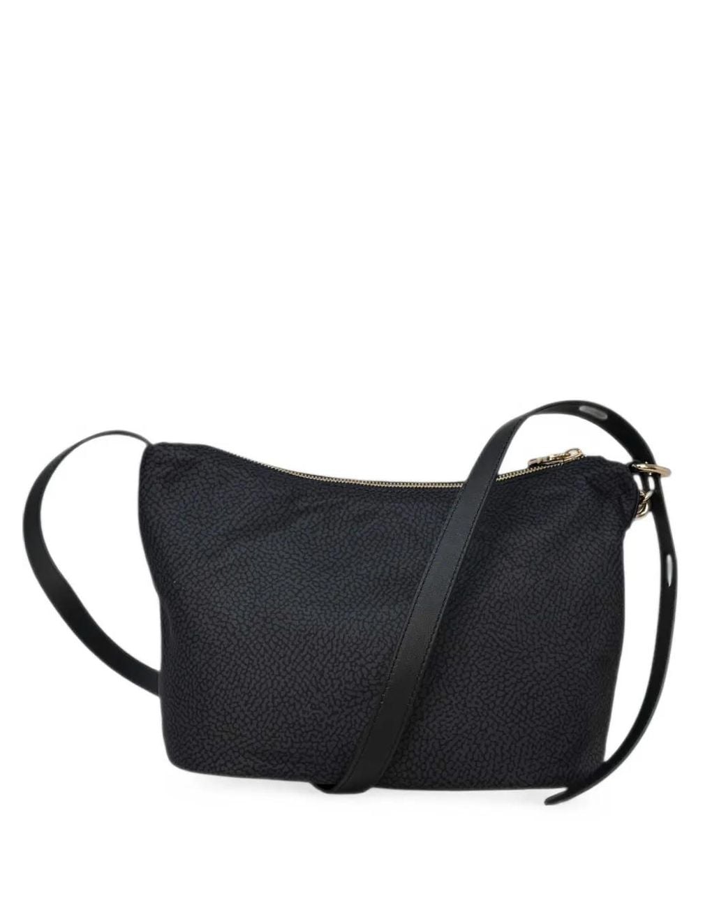 Borbonese Black Small Prive Op Print Shoulder Bag