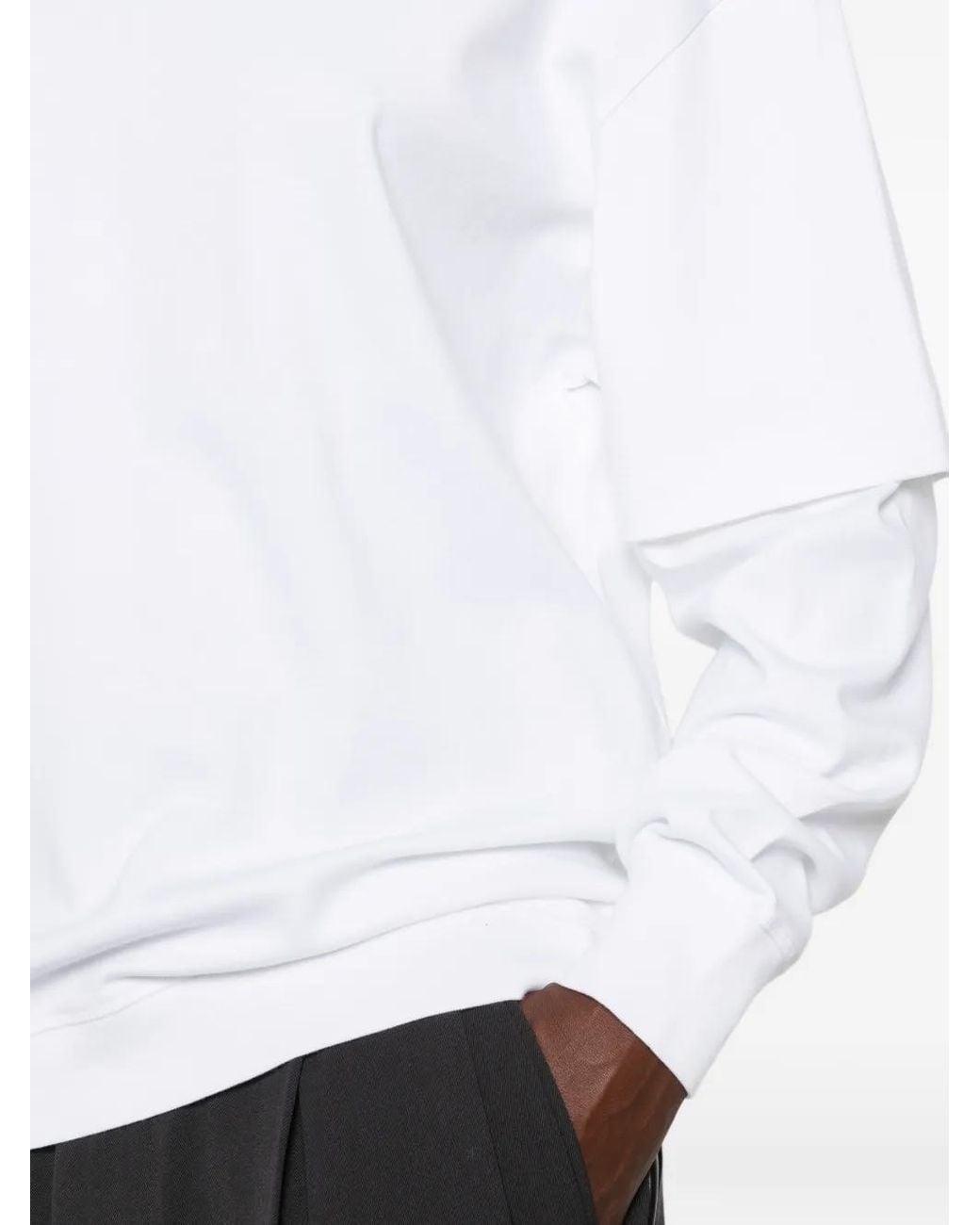 DARKPARK White Troy Layered-Sleeve Sweater