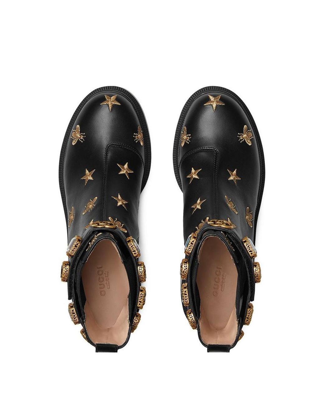 gucci quilted leather ankle boot with belt