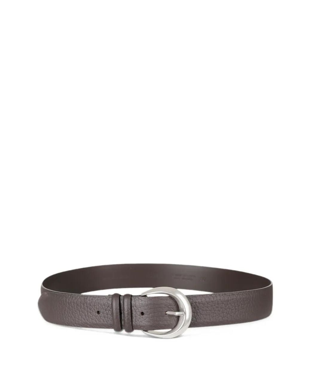 Orciani Gray Grained Leather Belt