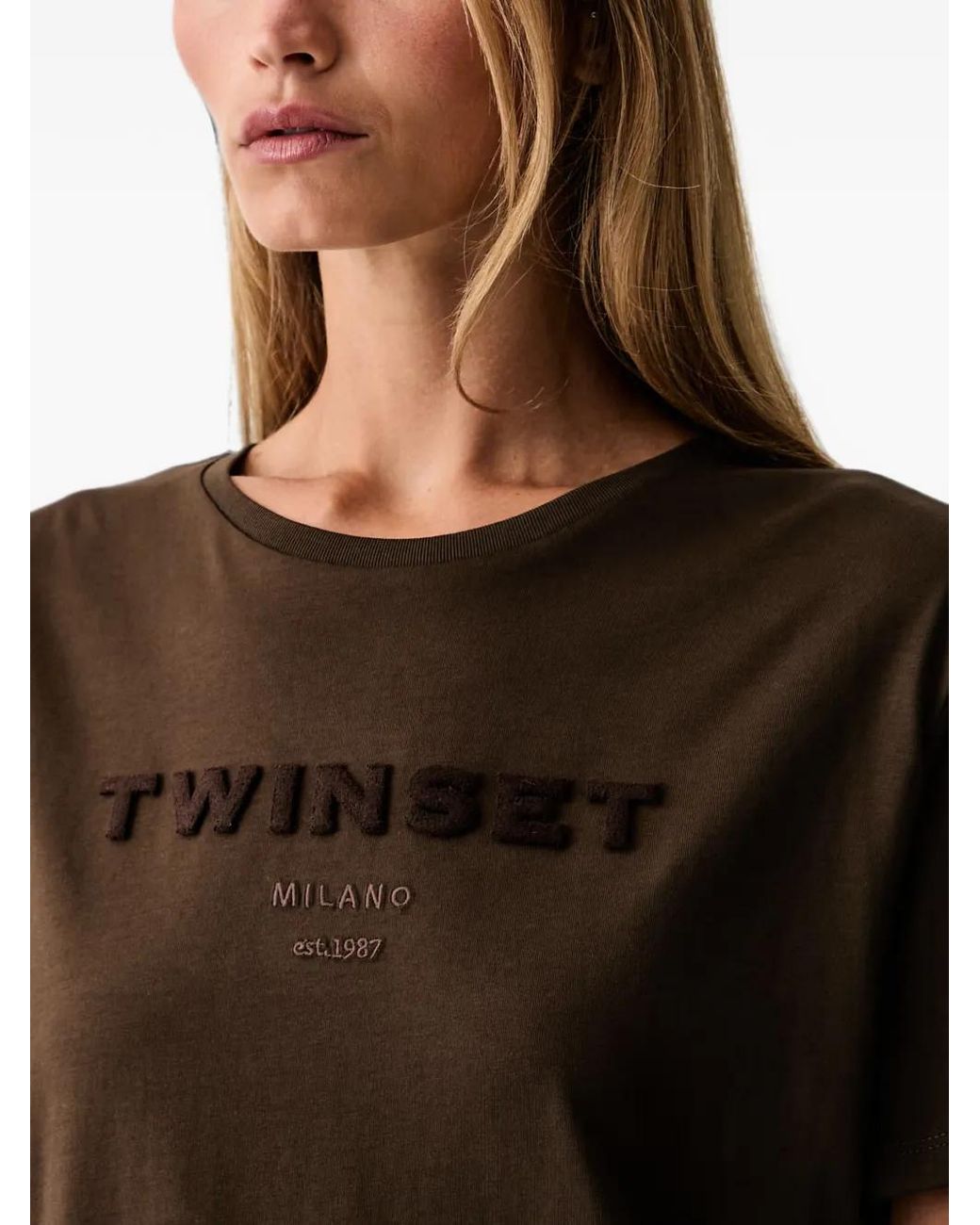 Twinset Black Logo-Embroidered T-Shirt