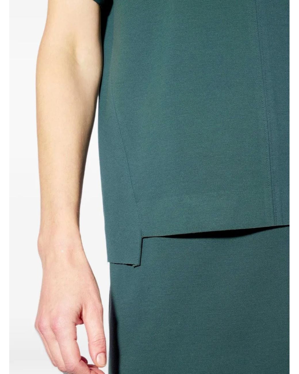 Liviana Conti Green Gea Side-Slit Short-Sleeve T-Shirt