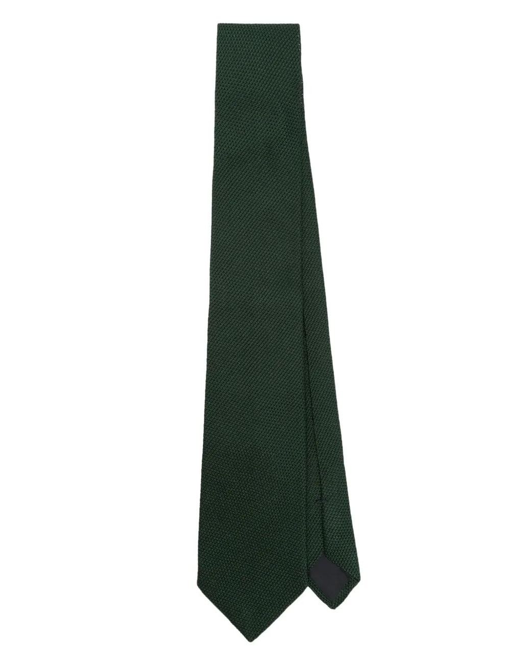 Fursac Green Patterned-Jacquard Silk Tie for men