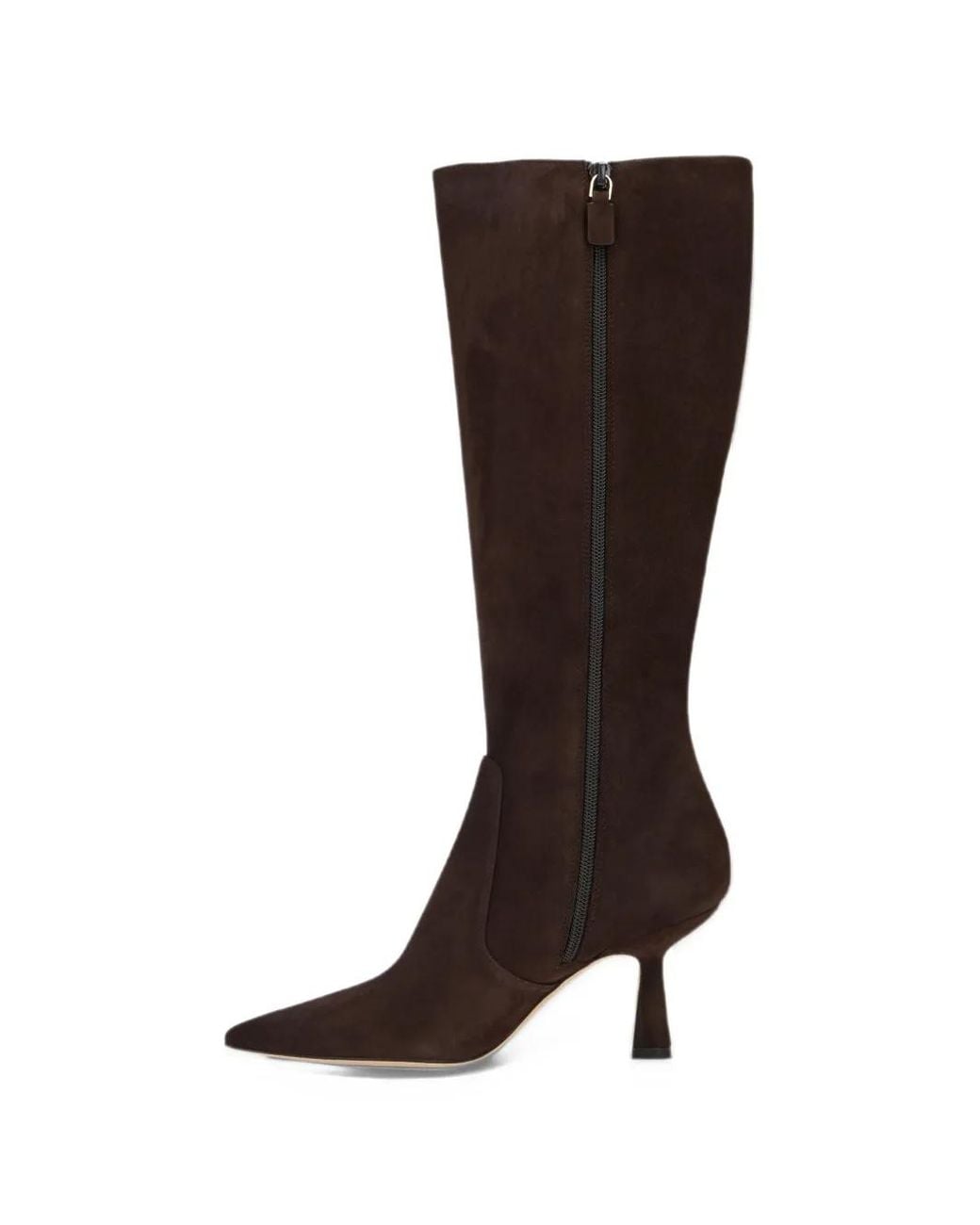 Stuart Weitzman Brown Stuart Super Sculpt Zip Knee-High Boots