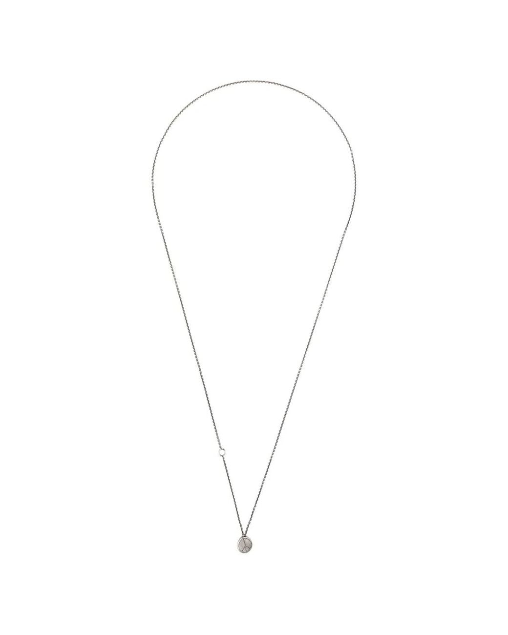 Werkstatt:münchen White Peace-Sign Pendant Necklace