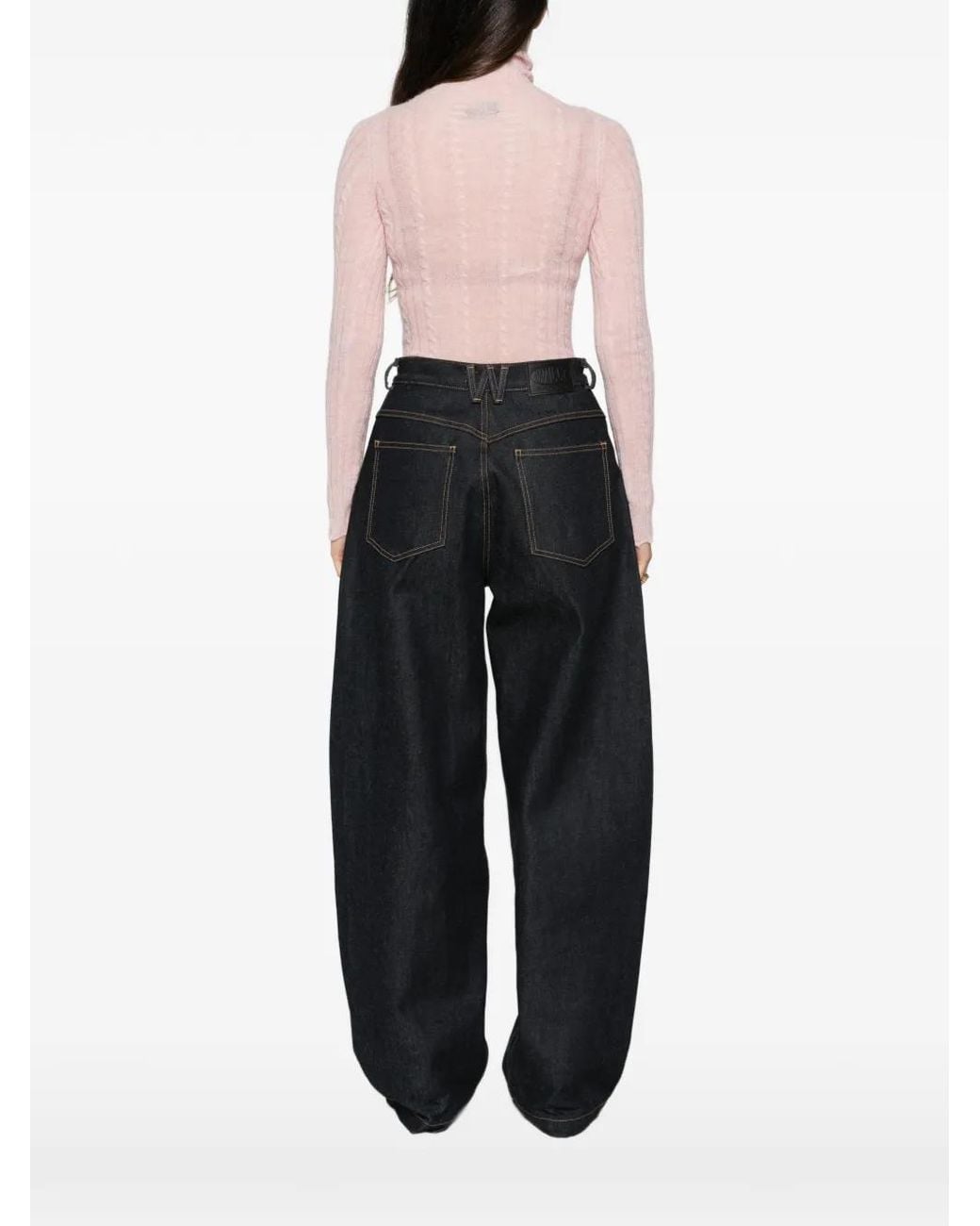 Haikure Pink Margie Cable-Knit Bodysuit