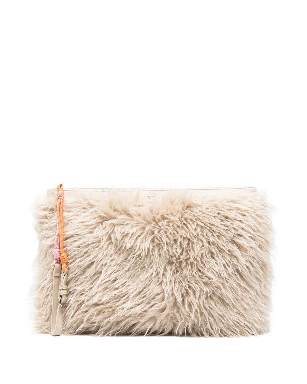 Twinset Natural Wrist-Strap Clutch Bag