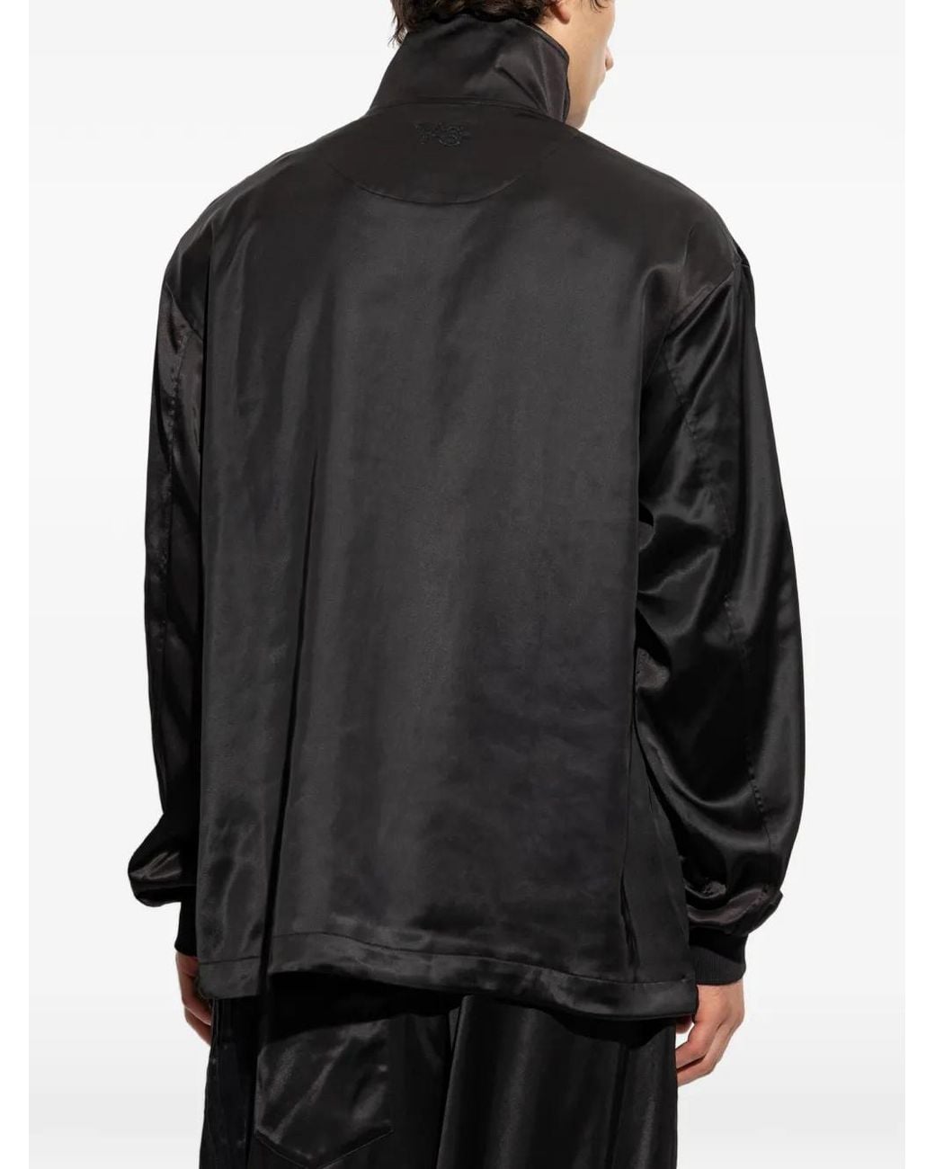 Y-3 Black Satin Gradient 3-Stripes Track Top for men