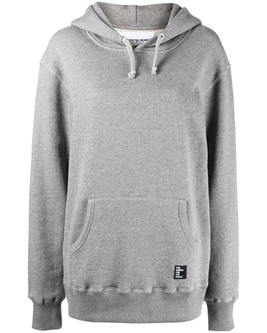 The Power for the People Gray Rear Logo-Print Hoodie for men