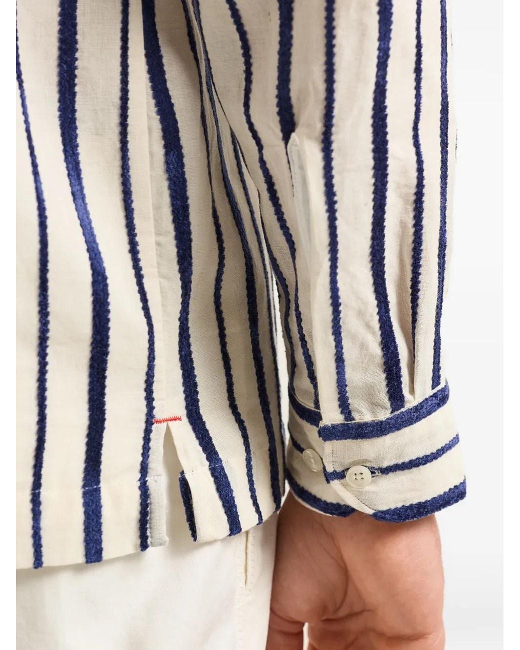 Orlebar Brown White Ridley Striped Shirt for men
