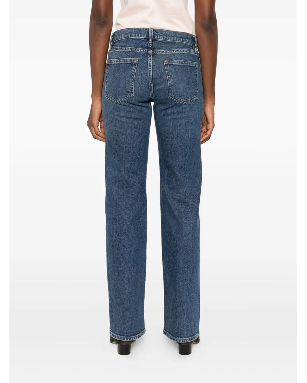 FRAME Blue Button-Fly Stretch-Cotton Jeans