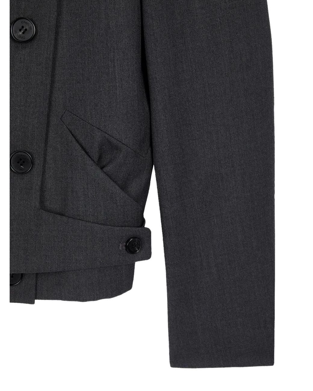 OPEN YY Blue Asymmetric Button-Up Jacket