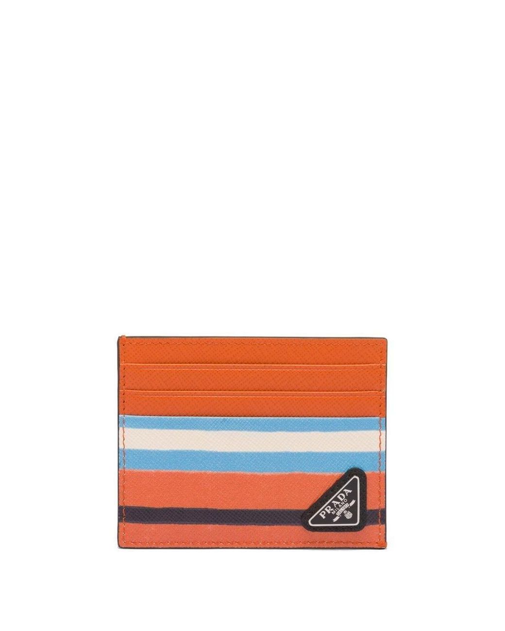 Perioperatieve periode Herstellen ochtendgloren Prada Saffiano-leather Card Holder in Orange for Men | Lyst