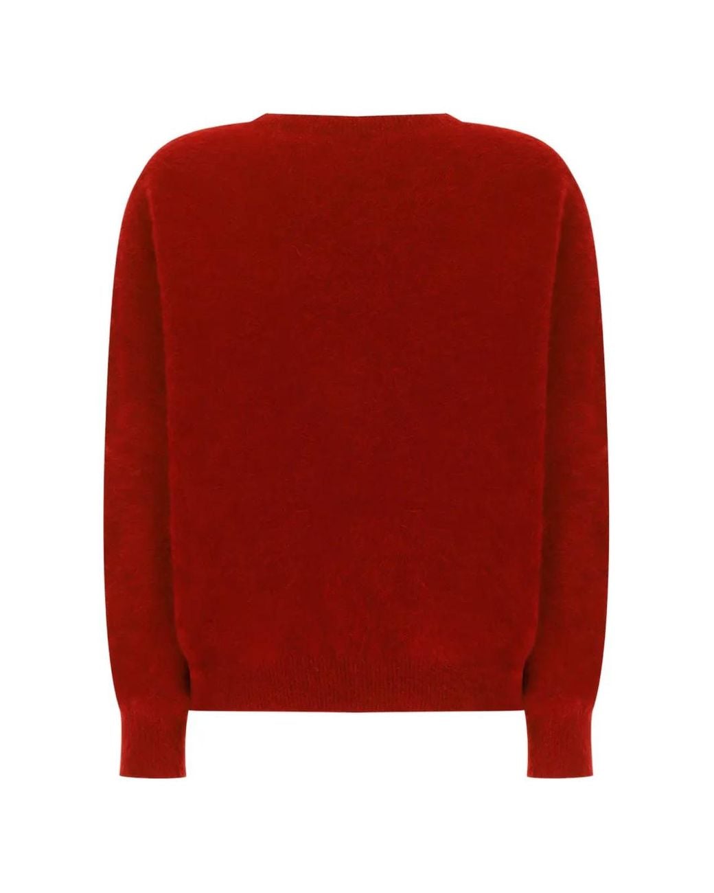 Vanisé Red Brushed Crew-Neck Sweater