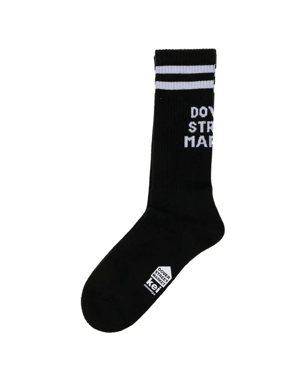 Noir Kei Ninomiya Black Logo-Print Striped Socks