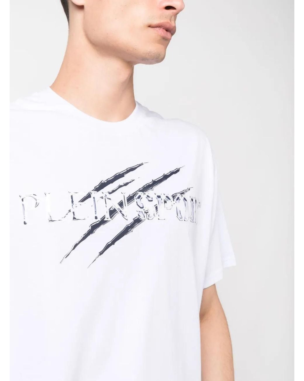 Philipp Plein White Graphic-Print Cotton T-Shirt for men
