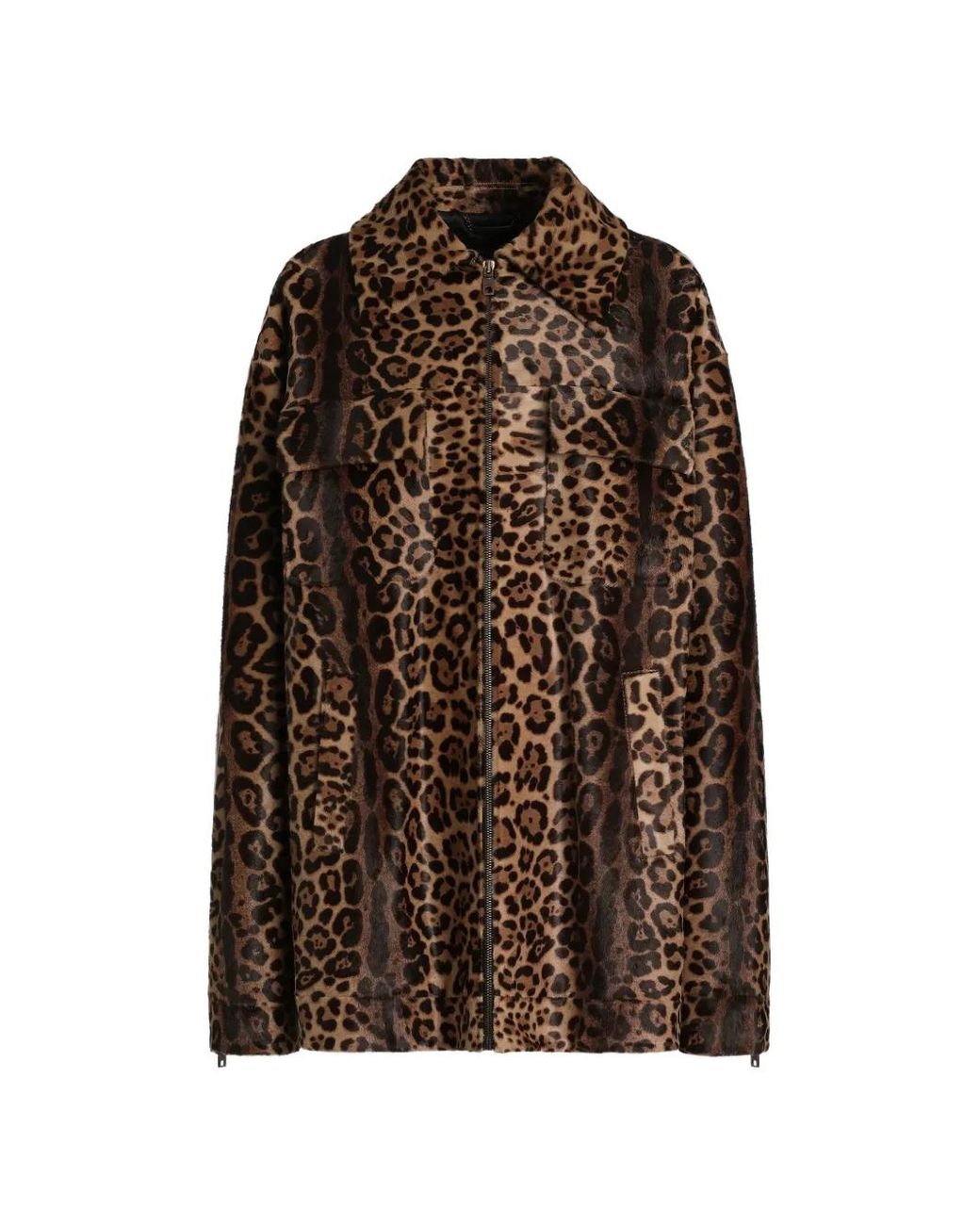 Dolce & Gabbana Brown Pony Leo Shirt-Style Jacket