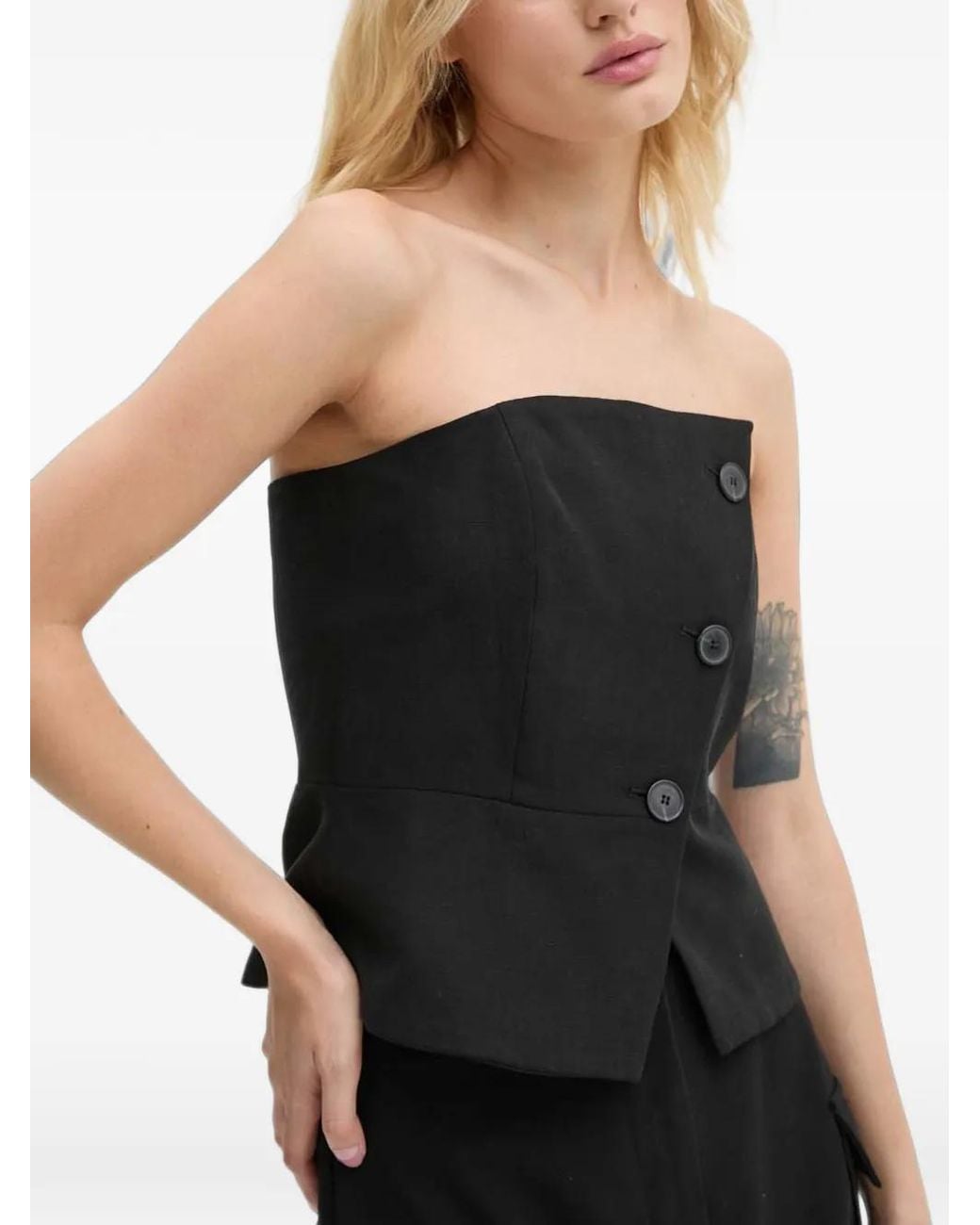 Ba&sh Black Gabriella Button-Up Top