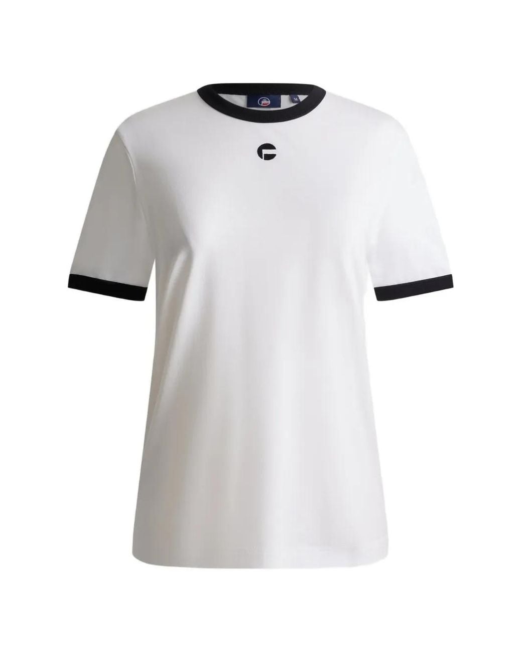 Fusalp White T-Shirt Tanixa À Logo Et Finitions Contrastantes