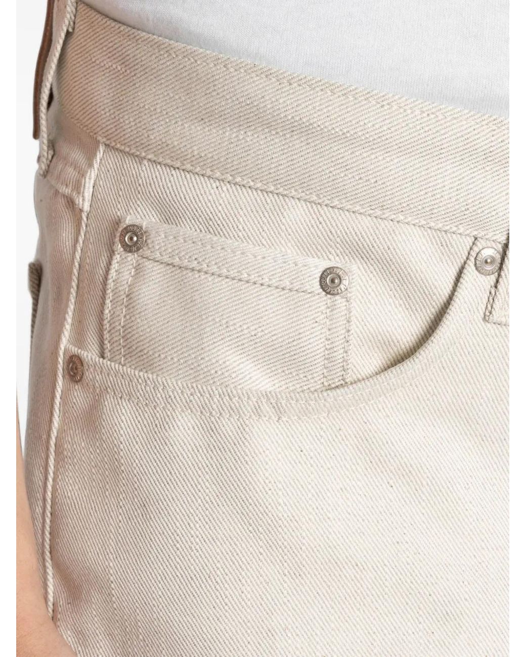 Naked & Famous White True Guy Straight-Leg Jeans for men