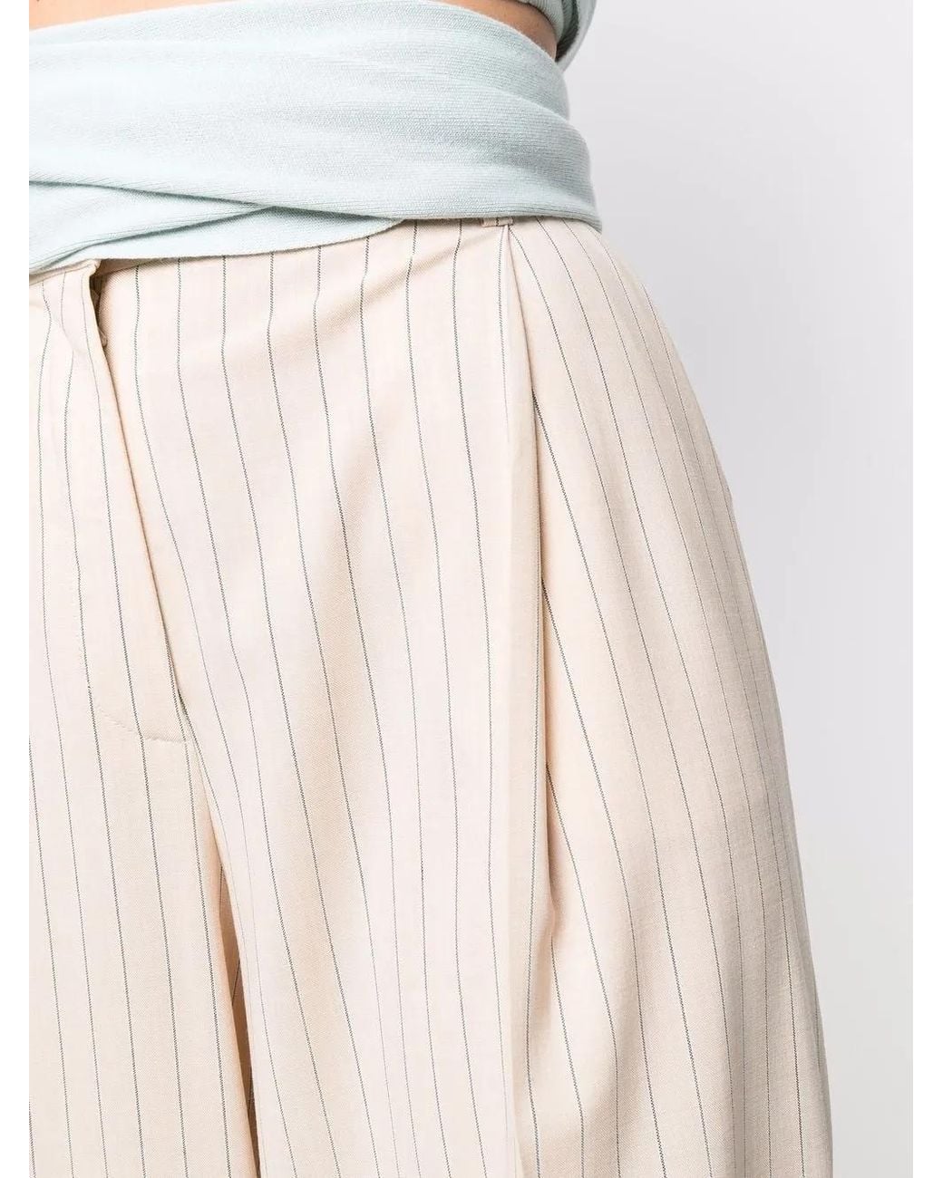 Nina Ricci Natural High Waist Wide Leg Trousers