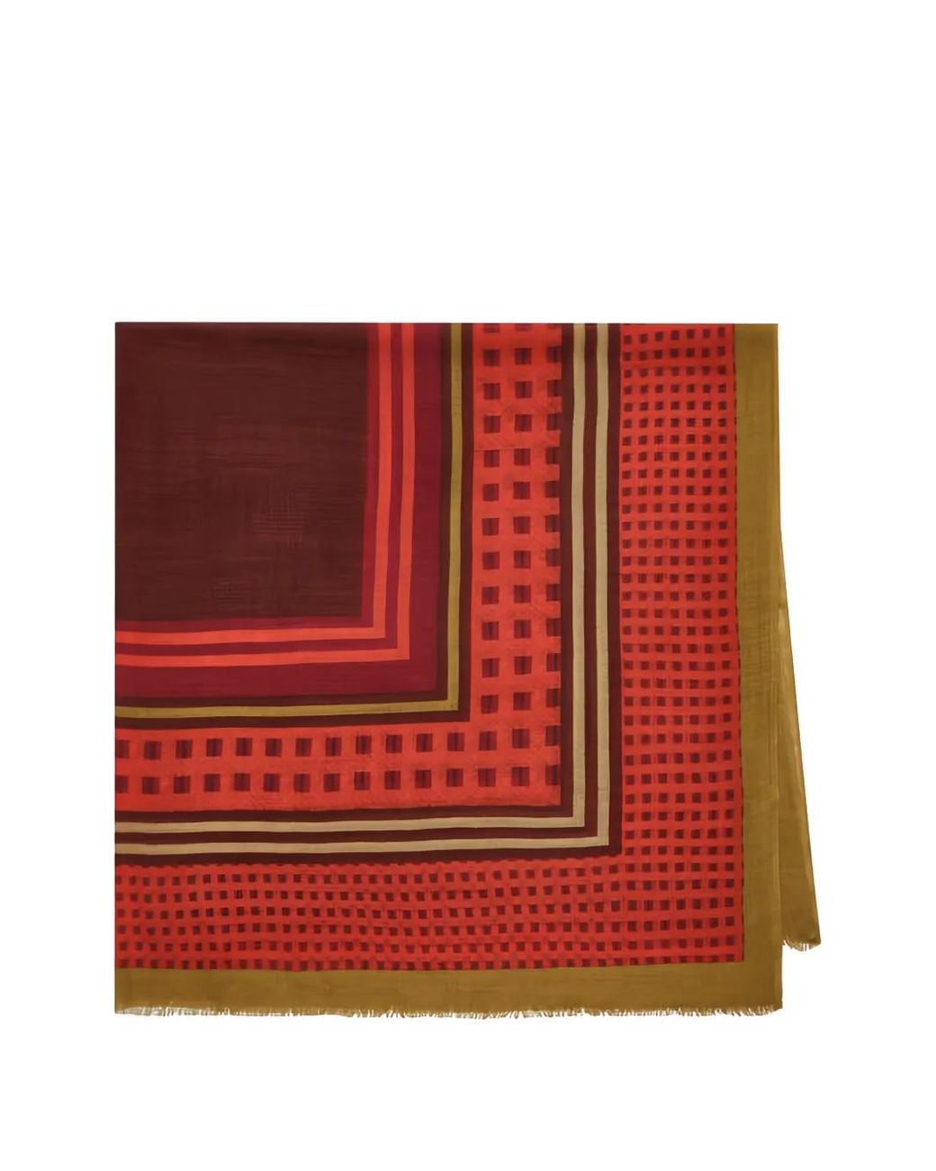 Maliparmi Red Printed Wool Scarf