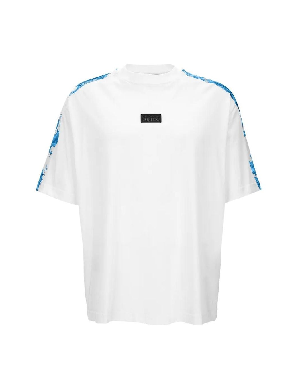Versace Jeans Couture White Pattern-Panel T-Shirt for men