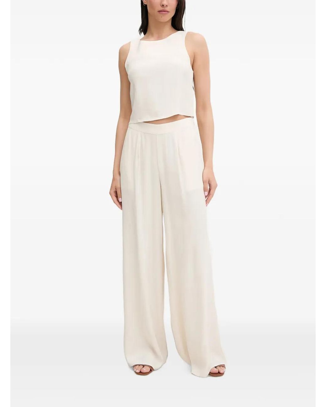 Guess White Bow-Detail Open-Back Top