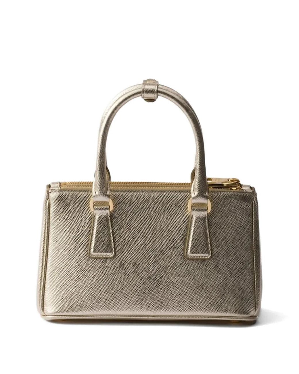 Bolso Shopper Galleria Mini Con Logo Triangular Prada de color Metallic