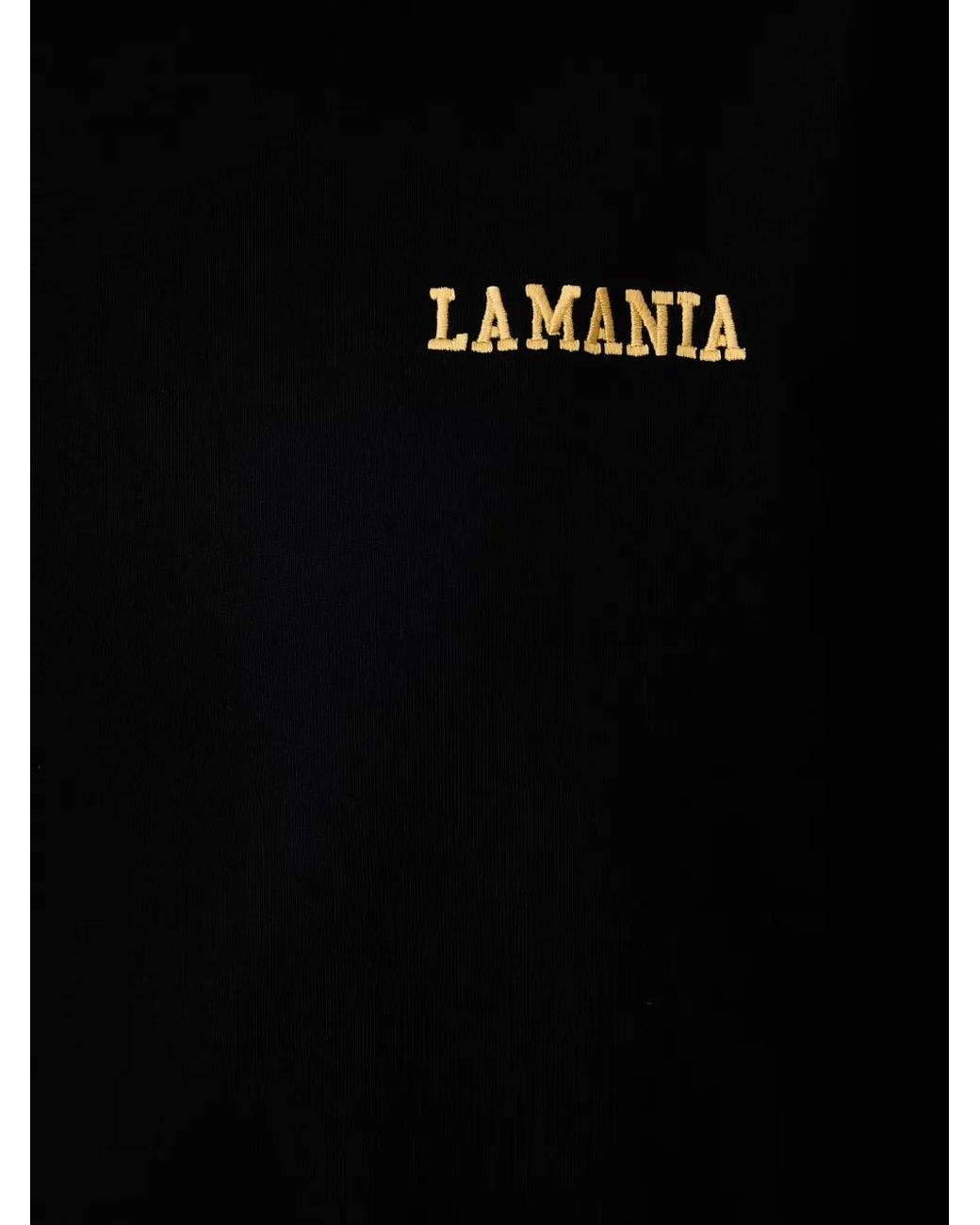 La Mania Black Hugh Logo-Embroidered Hoodie