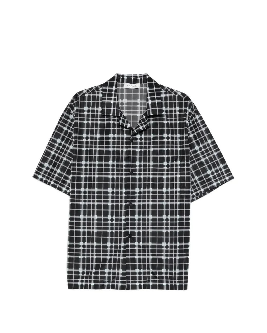 Lanvin Gray Check-Pattern Shirt for men