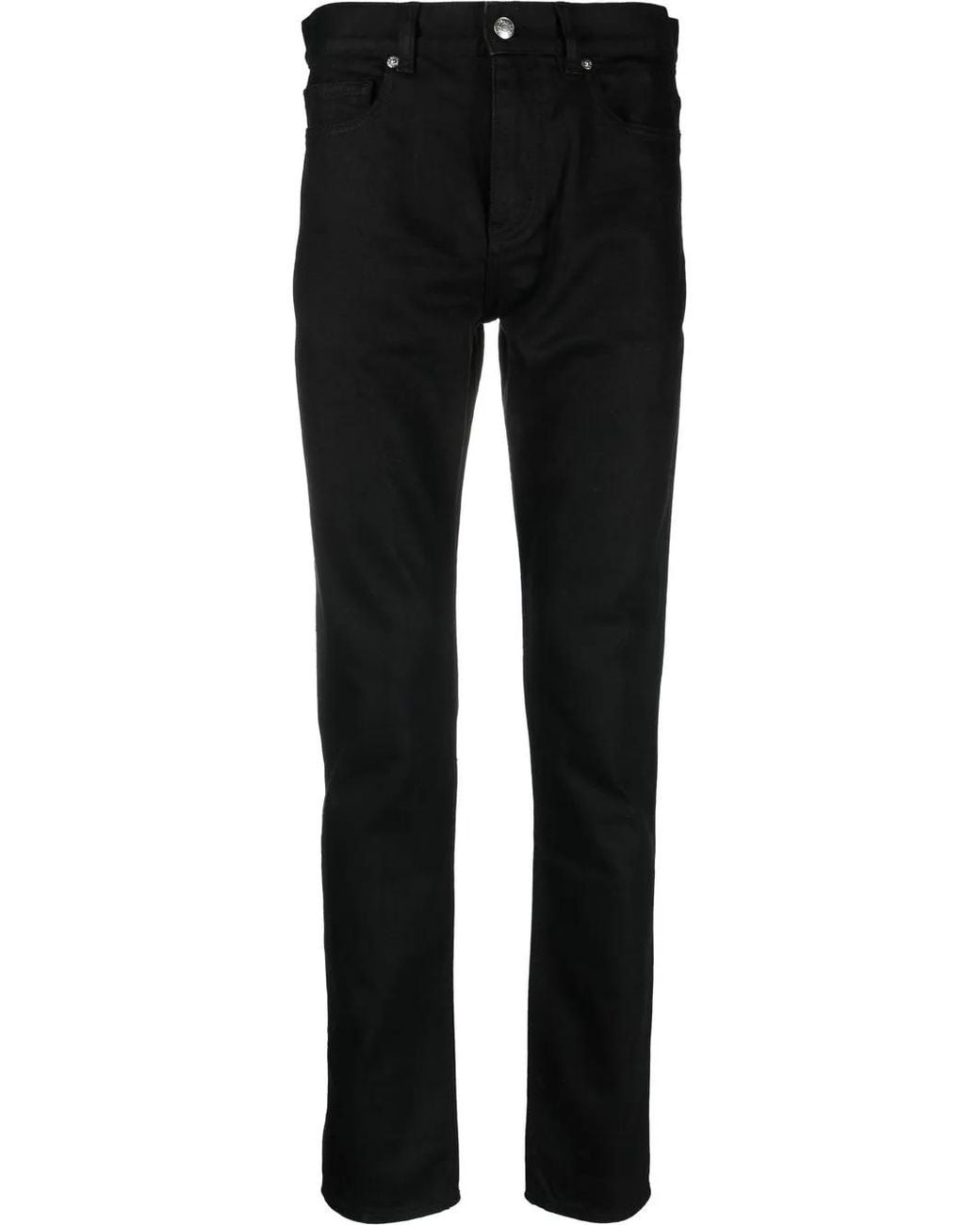 Zadig & Voltaire Black Logo-Patch Straight-Leg Jeans for men