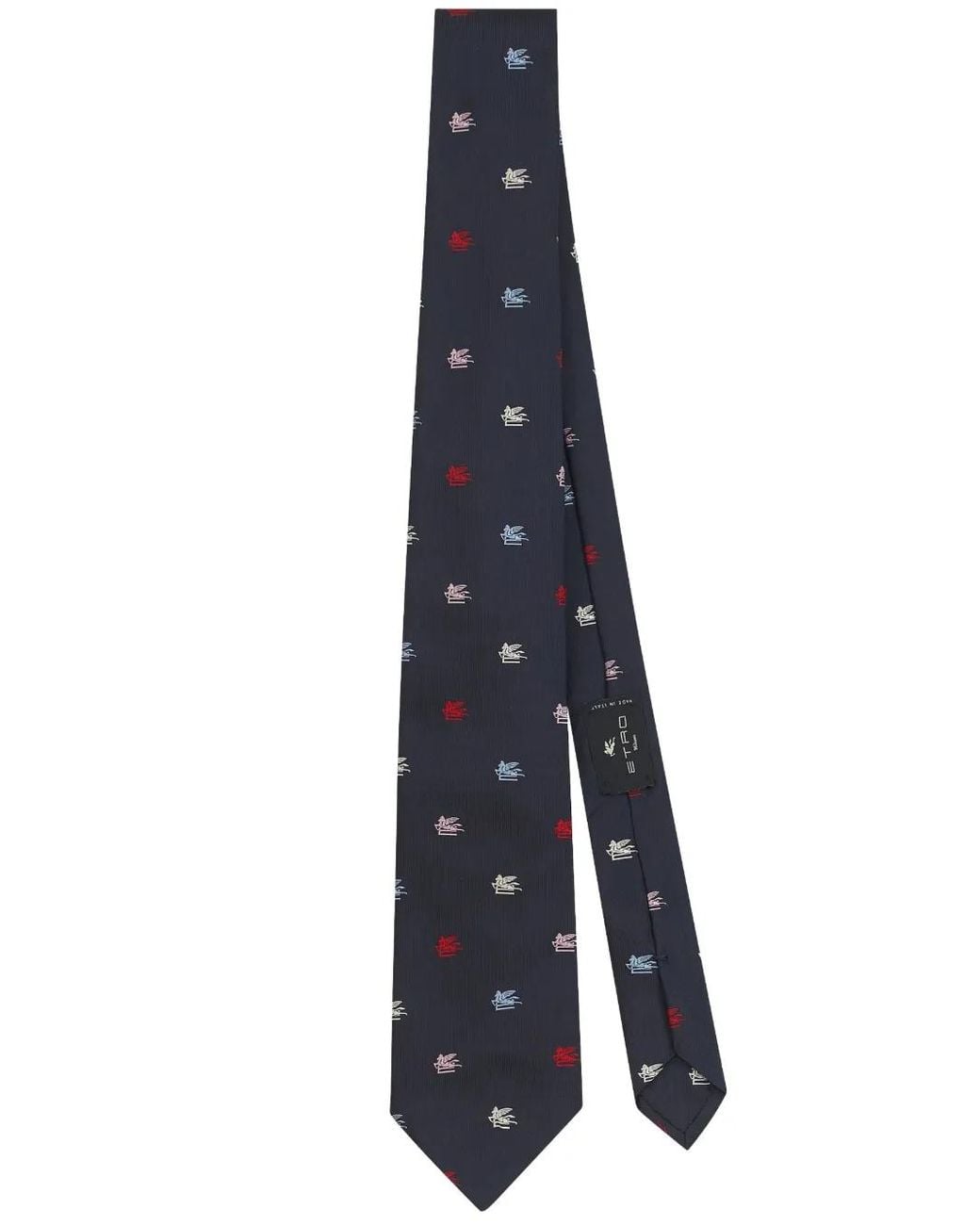Etro Blue Logo-Jacquard Silk Tie for men