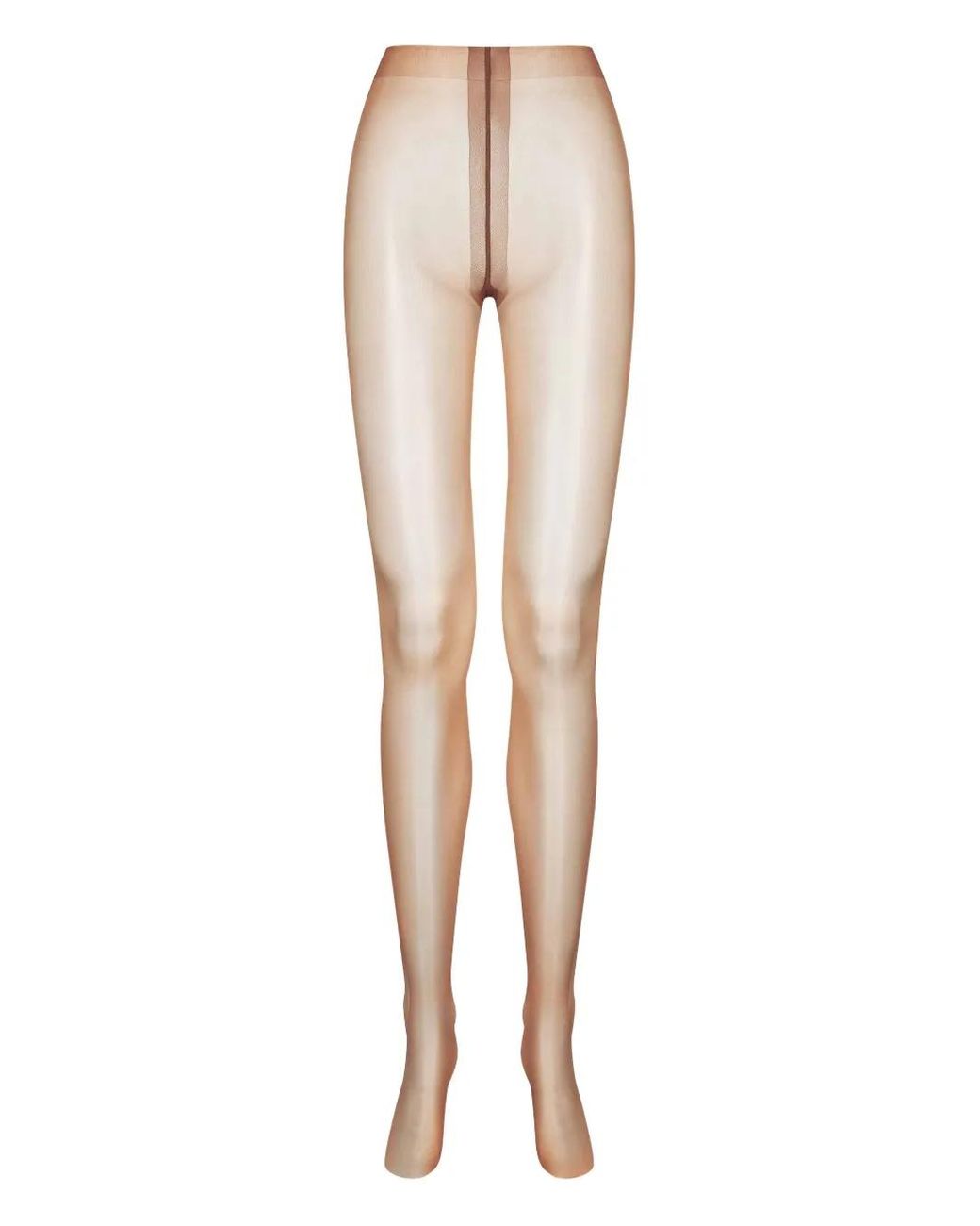 Maison Close Natural Satin High-Waisted Tights