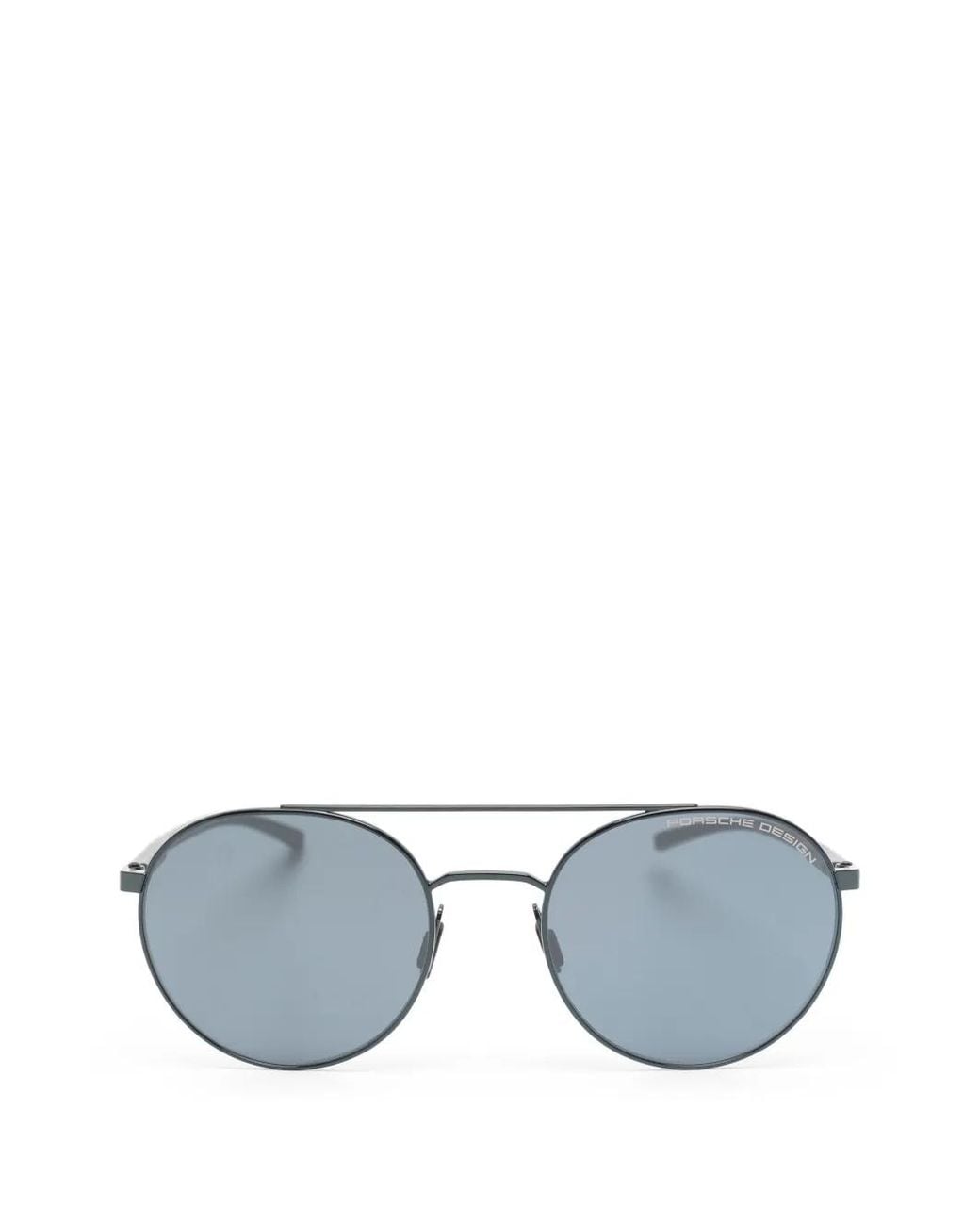 Porsche Design Blue Double-Bridge Round-Frame Sunglasses for men