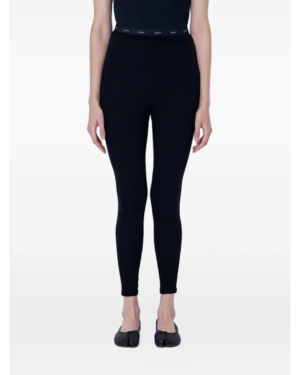 Yohji Yamamoto Blue Elasticated-Waistband Leggings