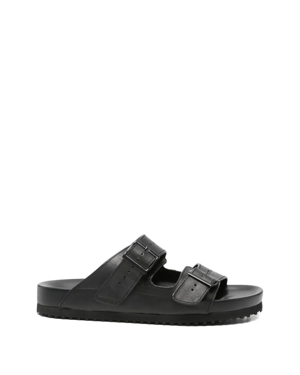 SERGIO MORETTI FIRENZE Black Buckle-Fastening Leather Sandals for men