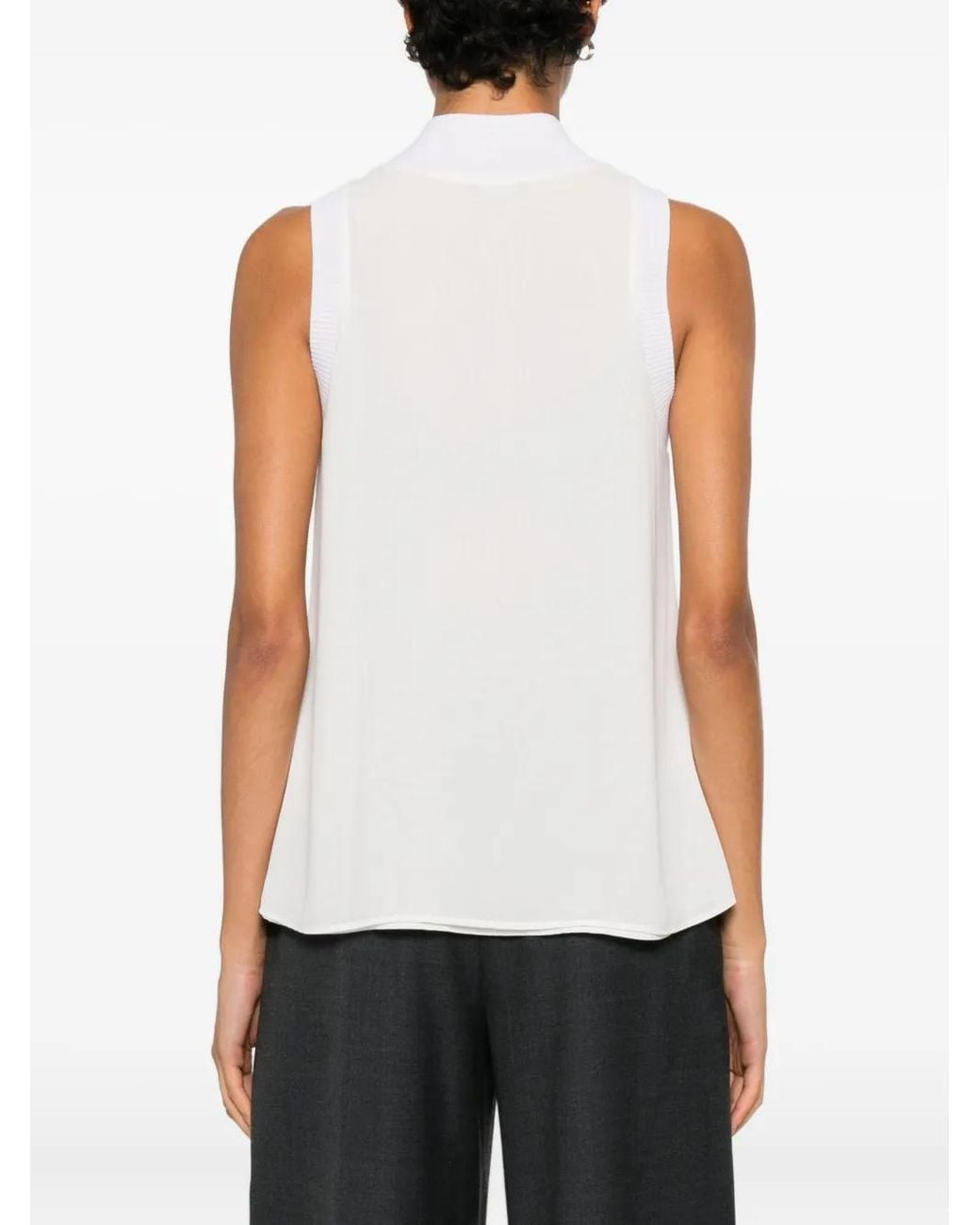 Peserico White High-Neck Top