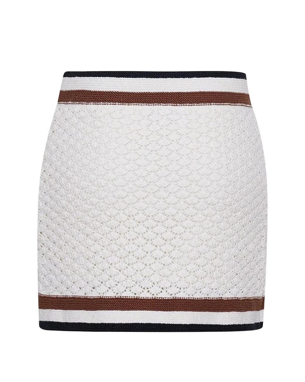 Cara Cara White Netti Crochet Pocket Skirt