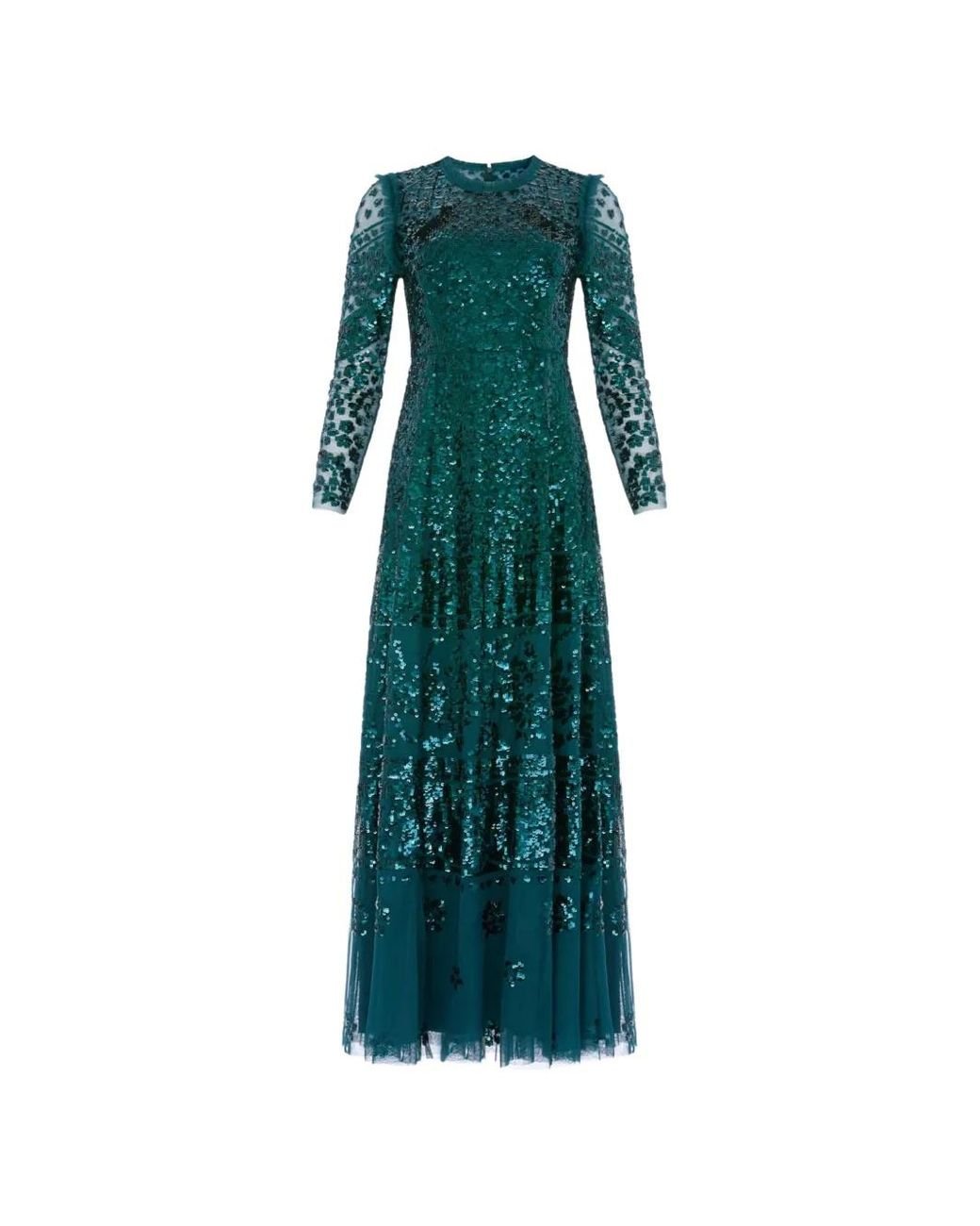 Needle & Thread Aurora Sequin-Embellished Gown Maxi Dress in Green ...